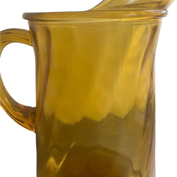 Vintage 1960’s Bartlett-Collins Amber Swirl Pattern Two Quart Glass Pitcher EUC - Picture 3 of 6